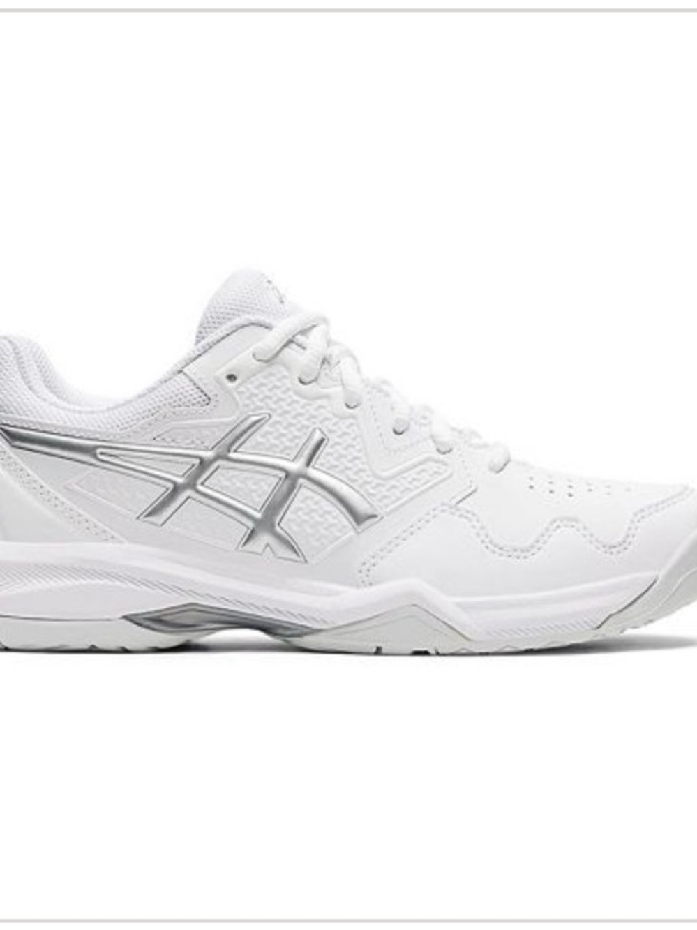 Asics White Athletic Shoe with Silver Accent